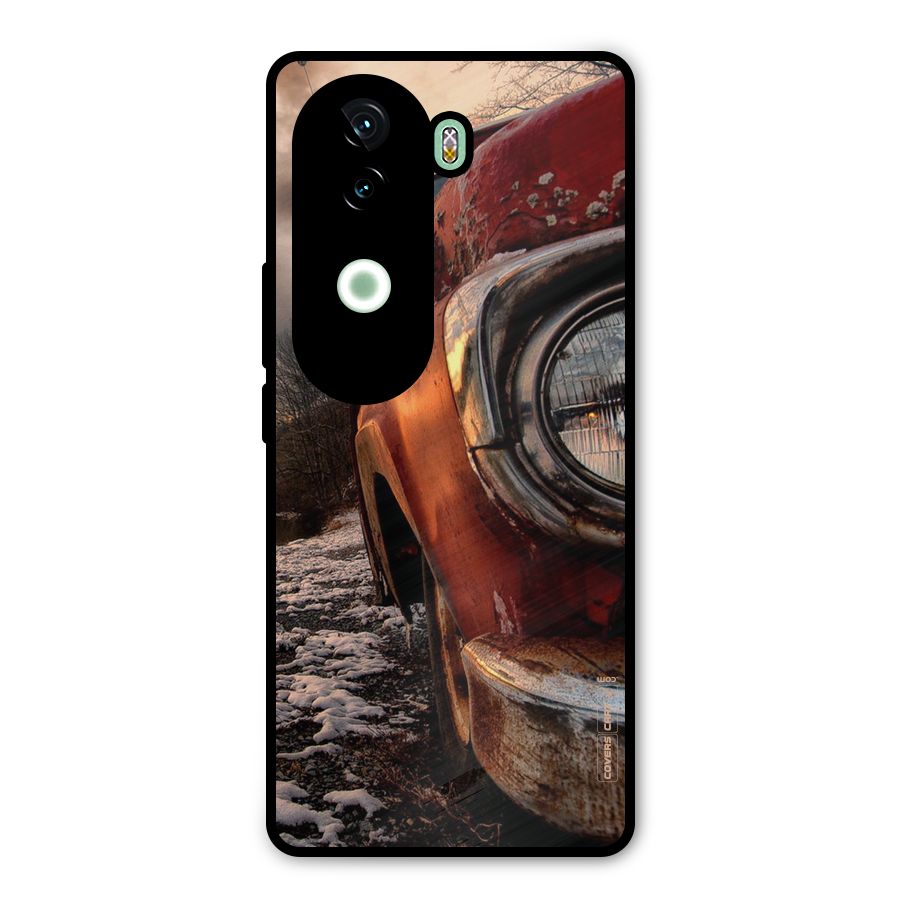 Vintage Car Headlight Metal Back Case for Vivo V40e