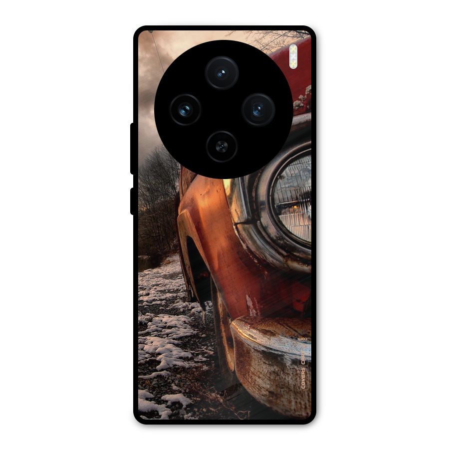 Vintage Car Headlight Metal Back Case for Vivo X100
