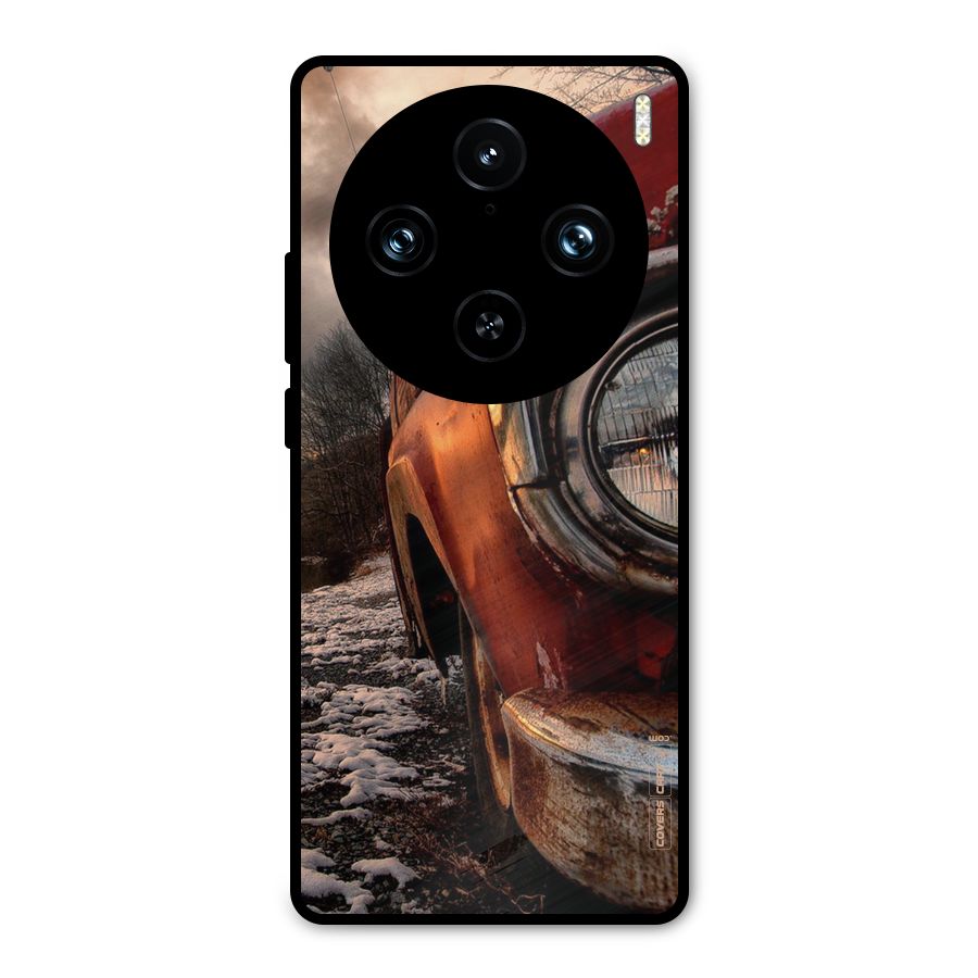 Vintage Car Headlight Metal Back Case for Vivo X100 Pro