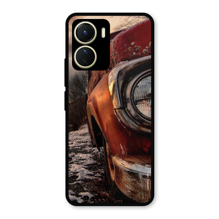 Vintage Car Headlight Metal Back Case for Vivo Y16