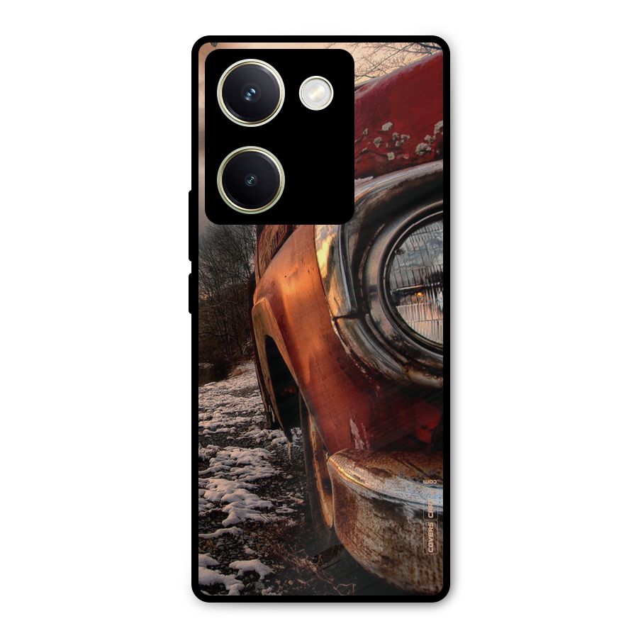 Vintage Car Headlight Metal Back Case for Vivo Y200 Pro