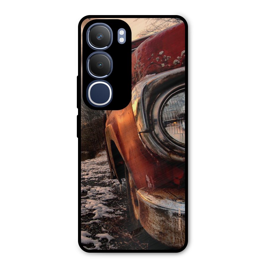 Vintage Car Headlight Metal Back Case for Vivo Y29