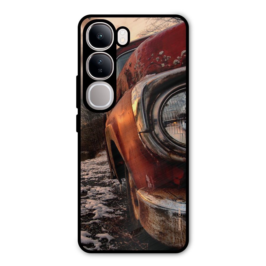 Vintage Car Headlight Metal Back Case for Vivo Y300
