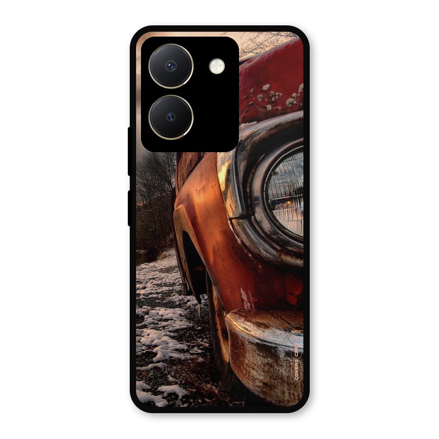 Vintage Car Headlight Metal Back Case for Vivo Y36
