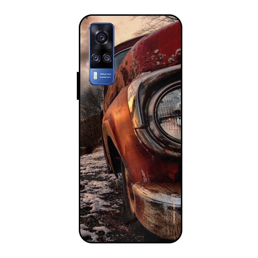 Vintage Car Headlight Metal Back Case for Vivo Y51