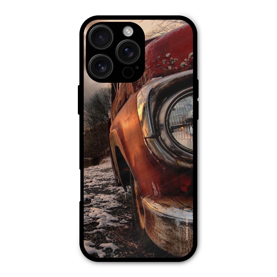 Vintage Car Headlight Metal Back Case for iPhone 16 Pro Max