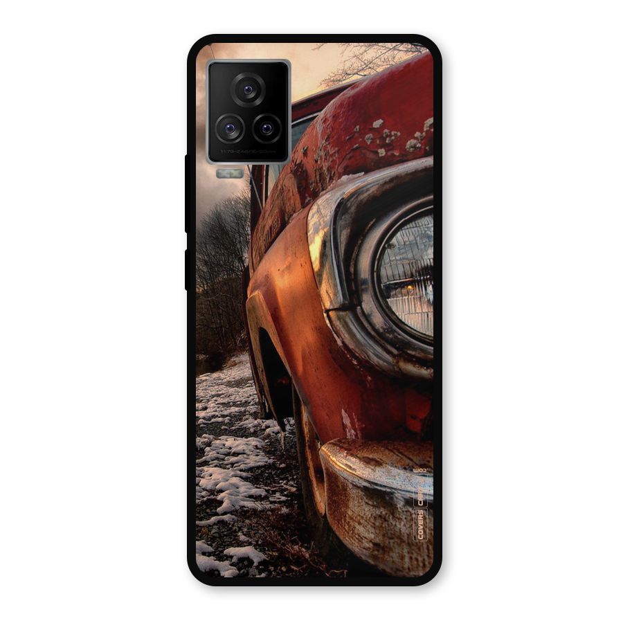 Vintage Car Headlight Metal Back Case for iQOO 7 Legend 5G