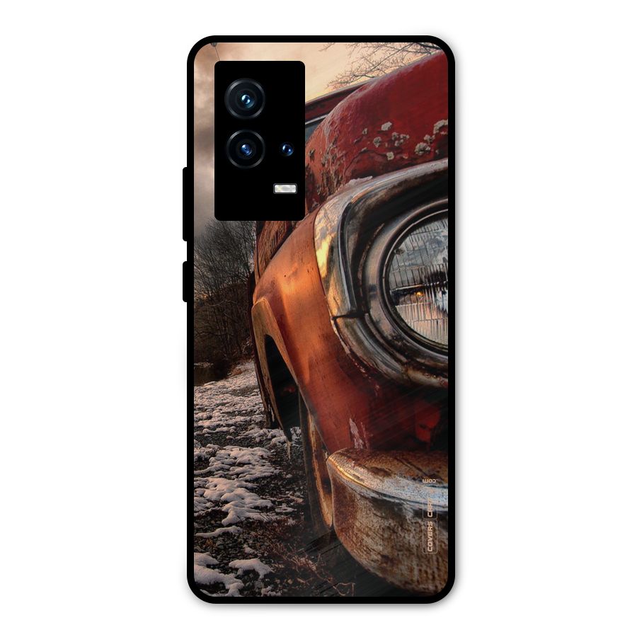 Vintage Car Headlight Metal Back Case for iQOO 9 5G