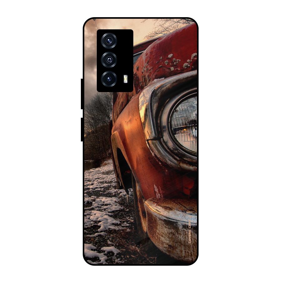 Vintage Car Headlight Metal Back Case for iQOO Z5