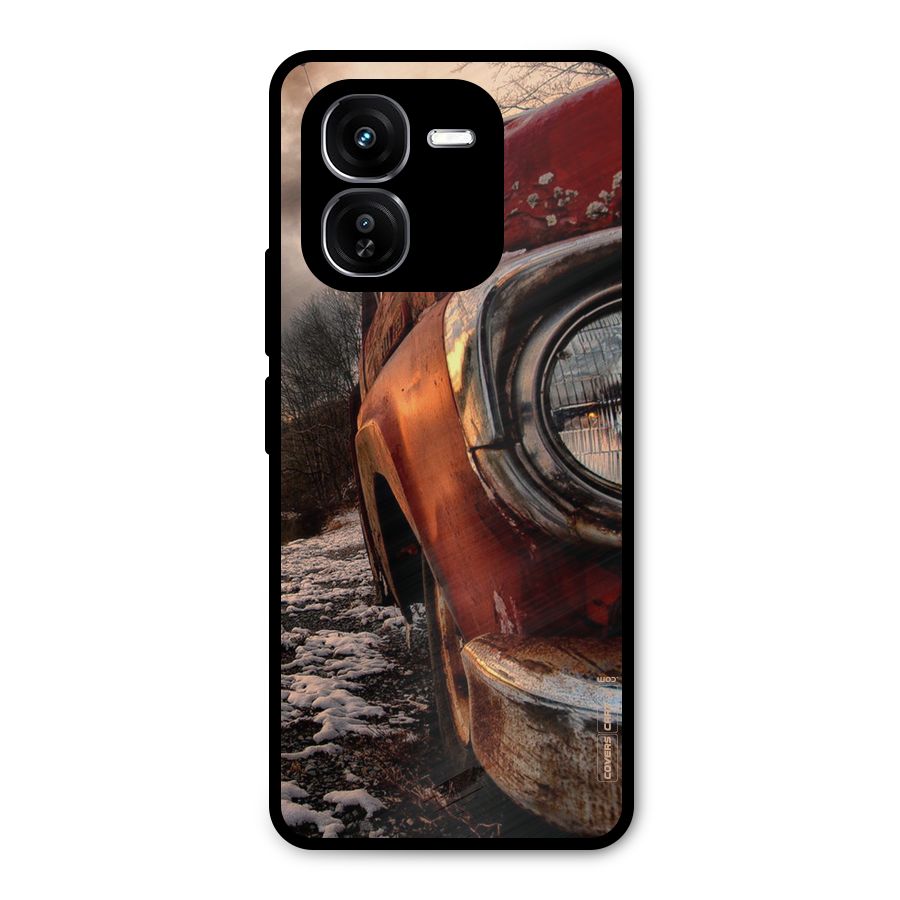 Vintage Car Headlight Metal Back Case for iQOO Z9x