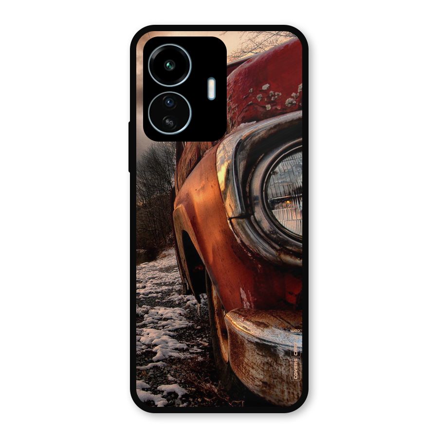 Vintage Car Headlight Metal Back Case for vivo iQOO Z6 Lite 5G