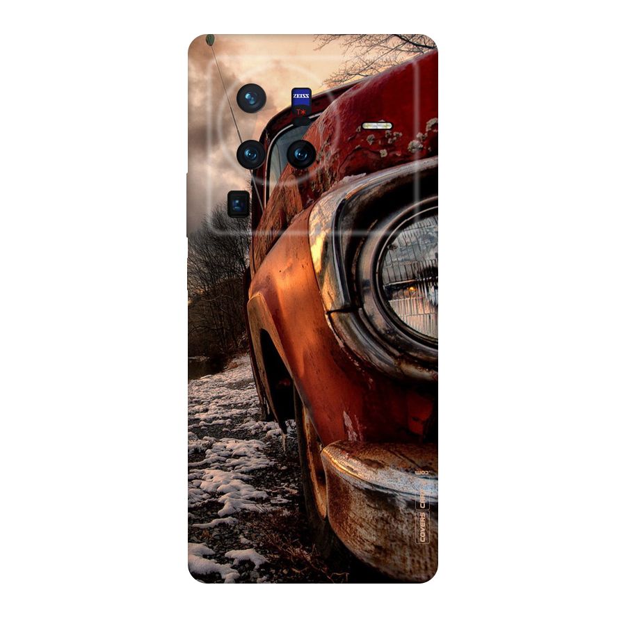 Vintage Car Headlight Original Polycarbonate Back Case for Vivo X80