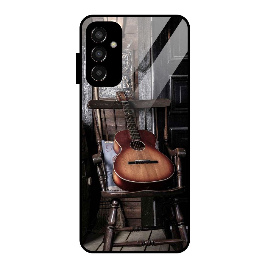 Vintage Chair Guitar Glass Back Case for Galaxy F13