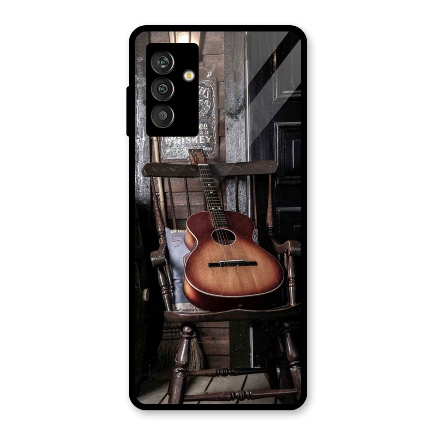 Vintage Chair Guitar Glass Back Case for Galaxy M13
