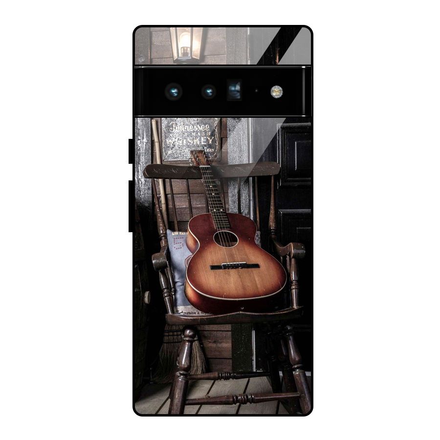 Vintage Chair Guitar Glass Back Case for Google Pixel 6 Pro
