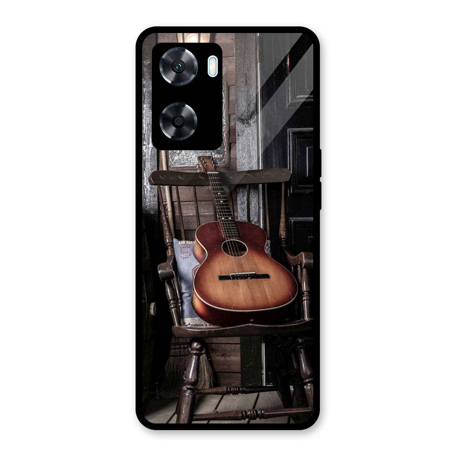 Vintage Chair Guitar Glass Back Case for Oppo A77s