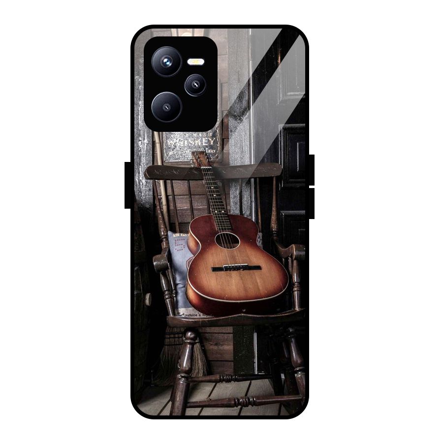 Vintage Chair Guitar Glass Back Case for Realme C35