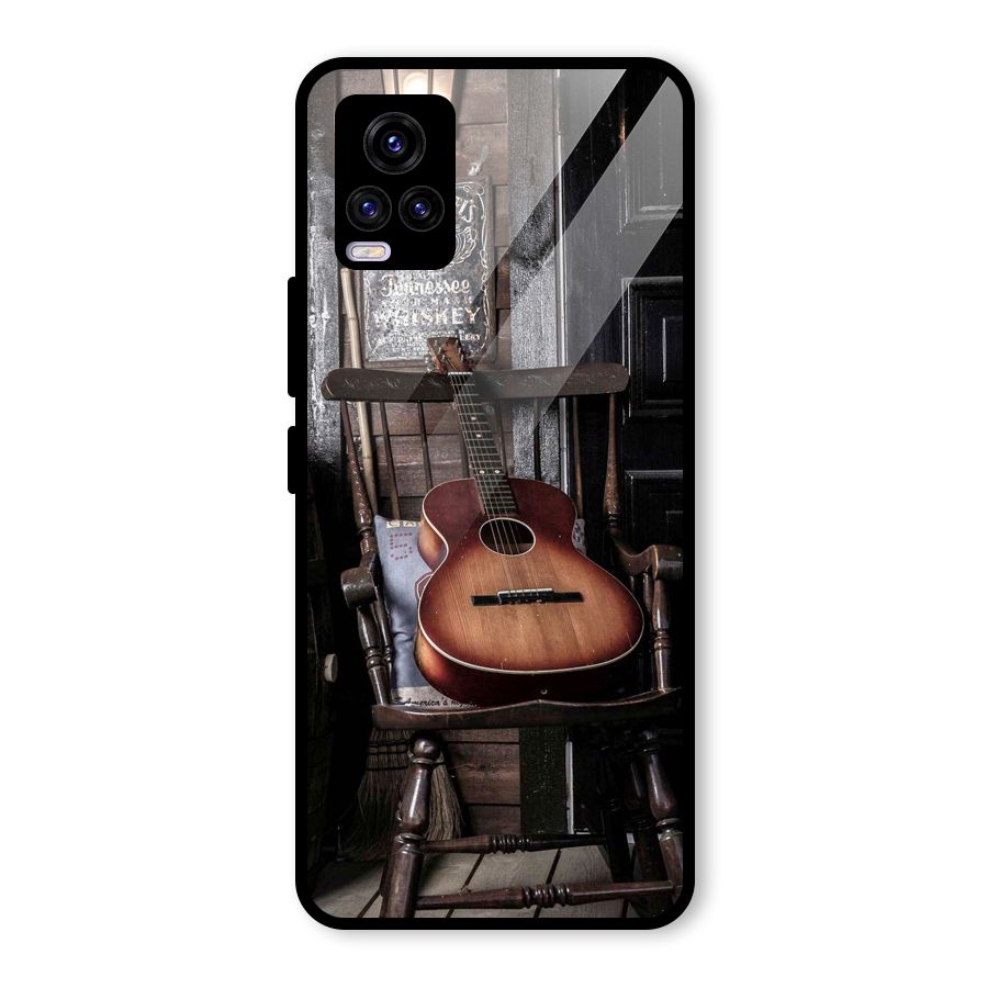 Vintage Chair Guitar Glass Back Case for Vivo V20 2021