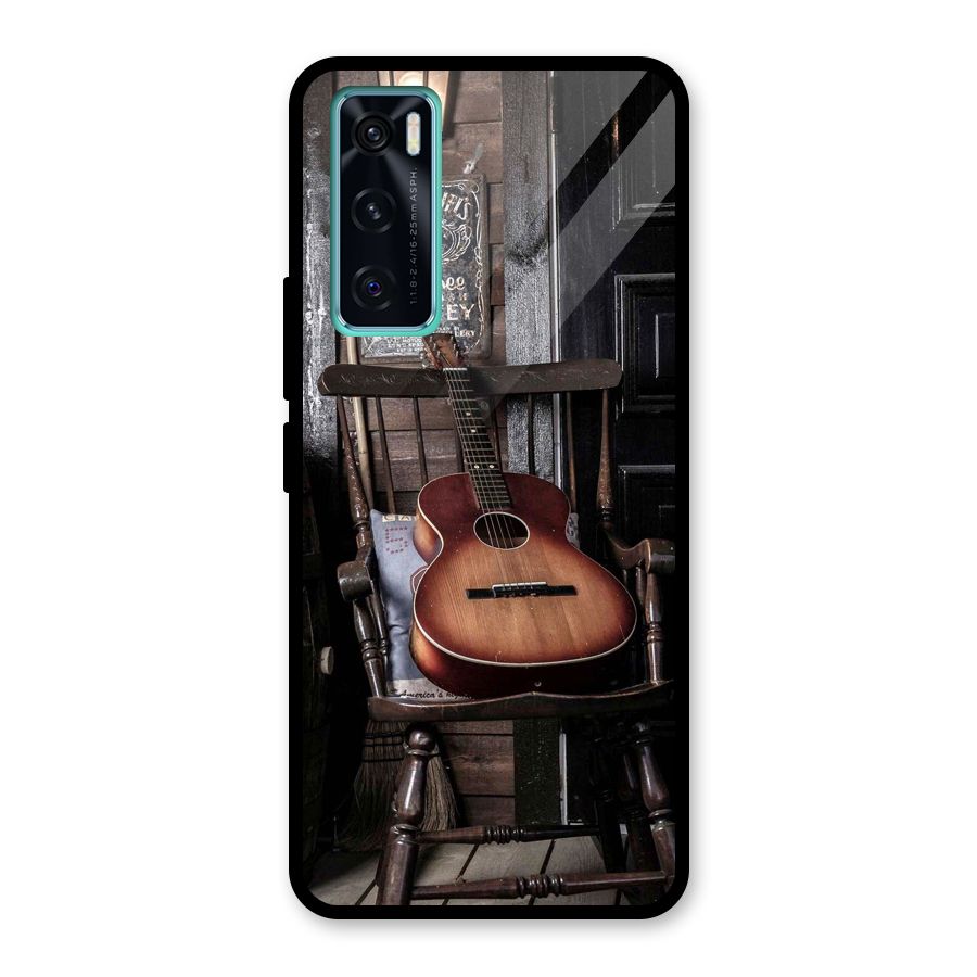 Vintage Chair Guitar Glass Back Case for Vivo V20 SE
