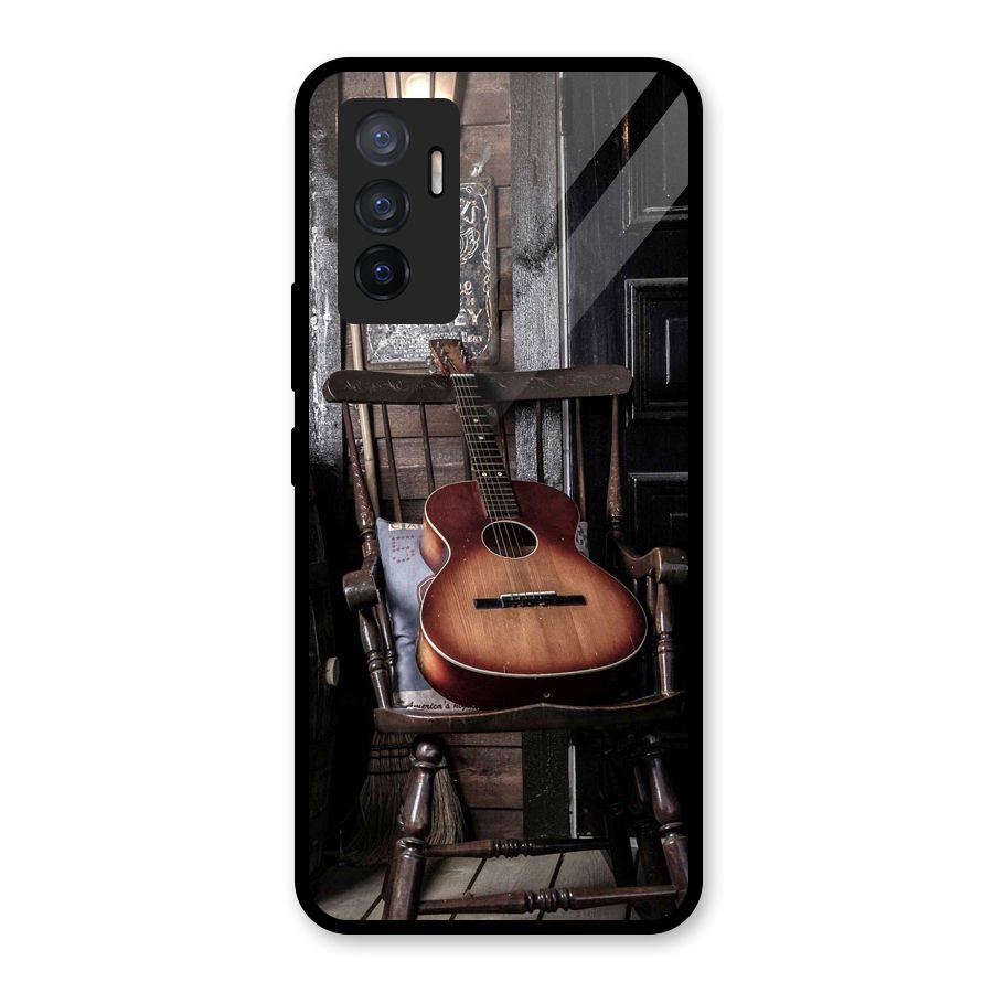 Vintage Chair Guitar Glass Back Case for Vivo V23e