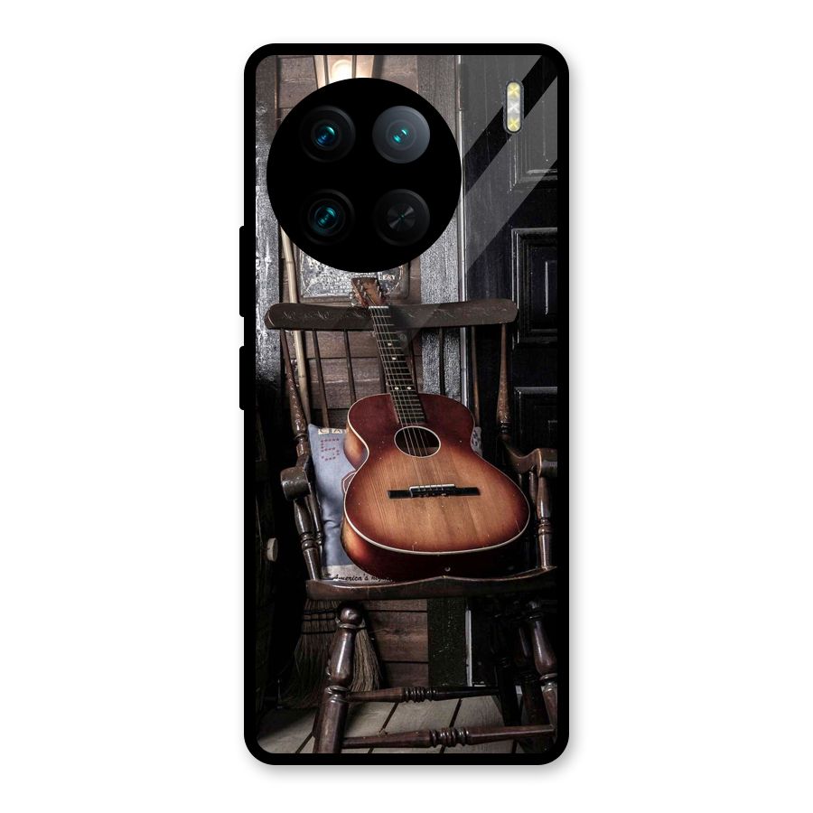 Vintage Chair Guitar Glass Back Case for Vivo X90 Pro