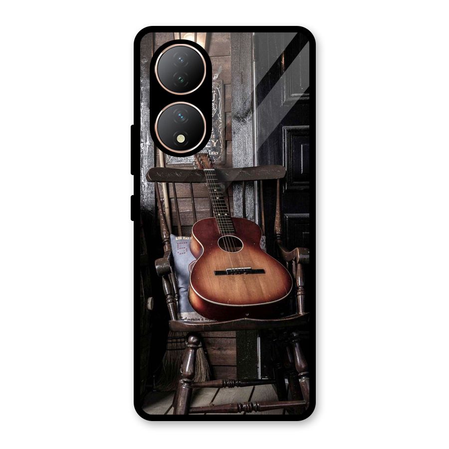 Vintage Chair Guitar Glass Back Case for Vivo Y100A