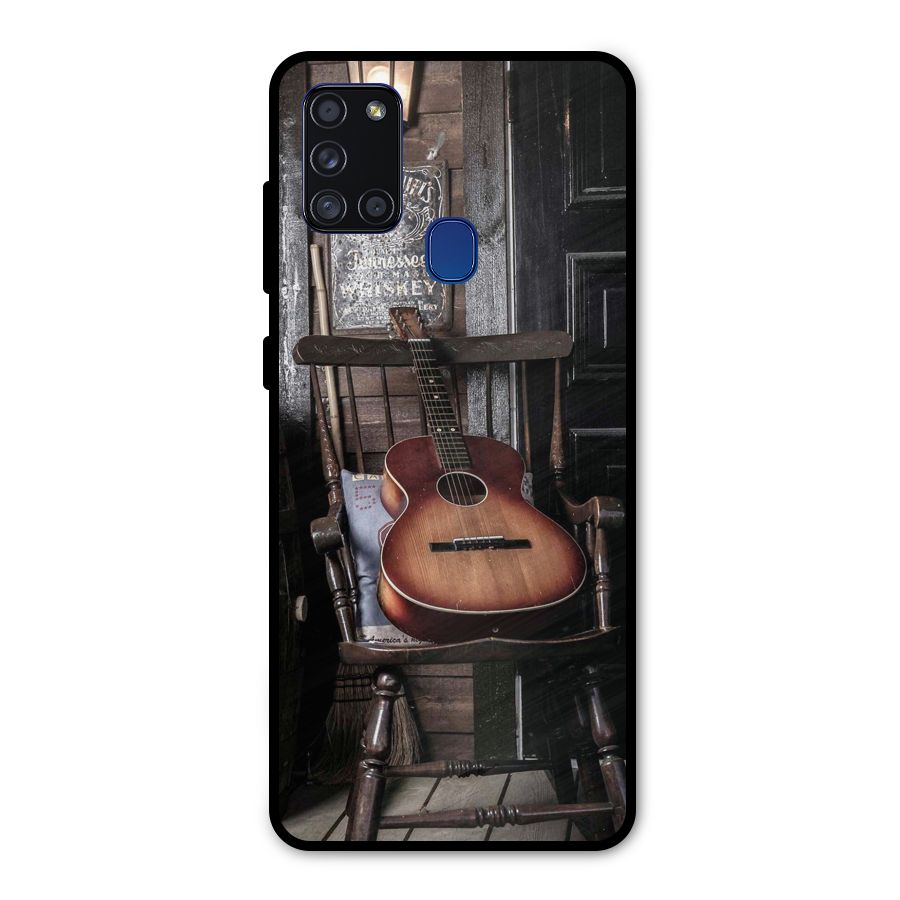 Vintage Chair Guitar Metal Back Case for Galaxy A21s