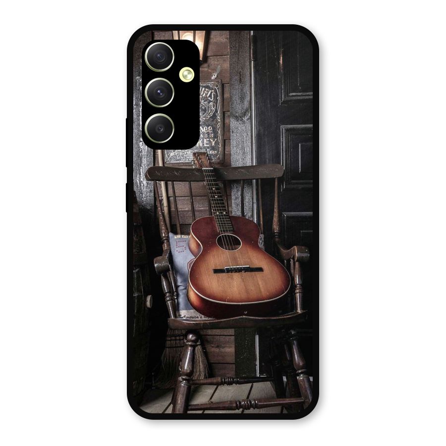 Vintage Chair Guitar Metal Back Case for Galaxy A34