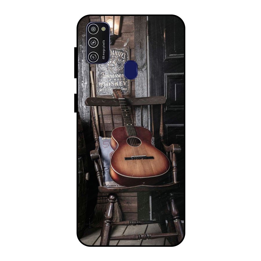 Vintage Chair Guitar Metal Back Case for Galaxy M21