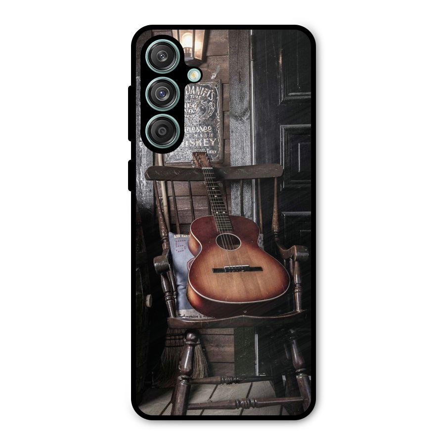Vintage Chair Guitar Metal Back Case for Galaxy M55 5G