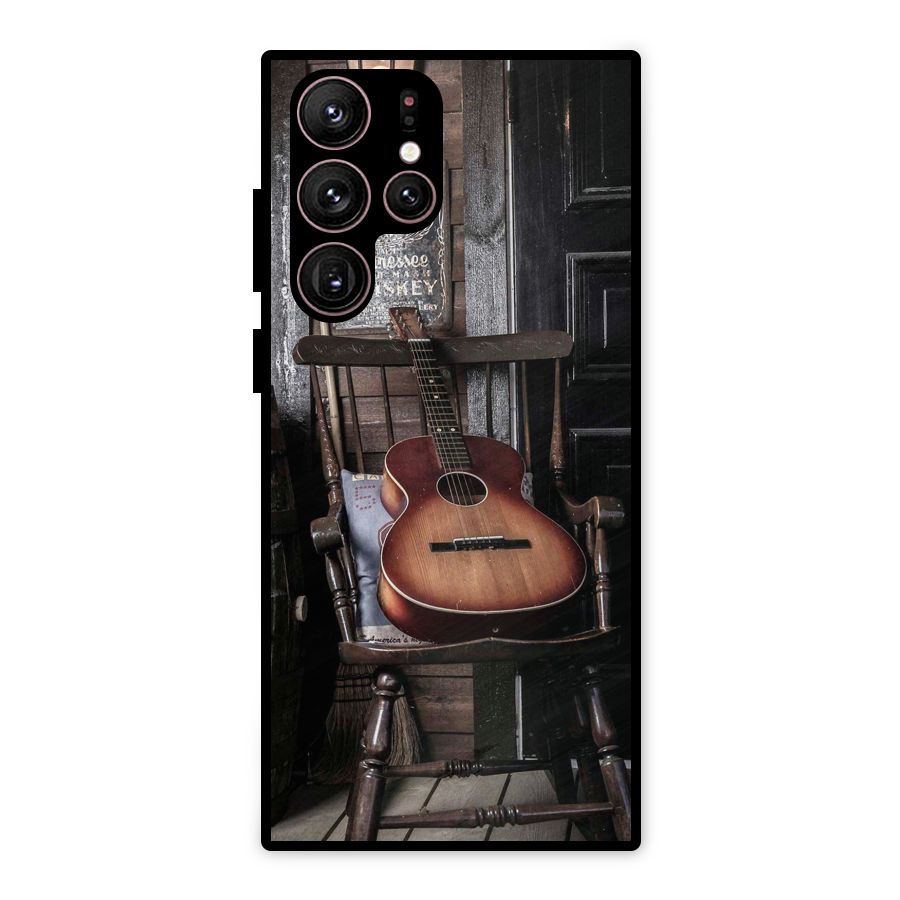 Vintage Chair Guitar Metal Back Case for Galaxy S22 Ultra 5G