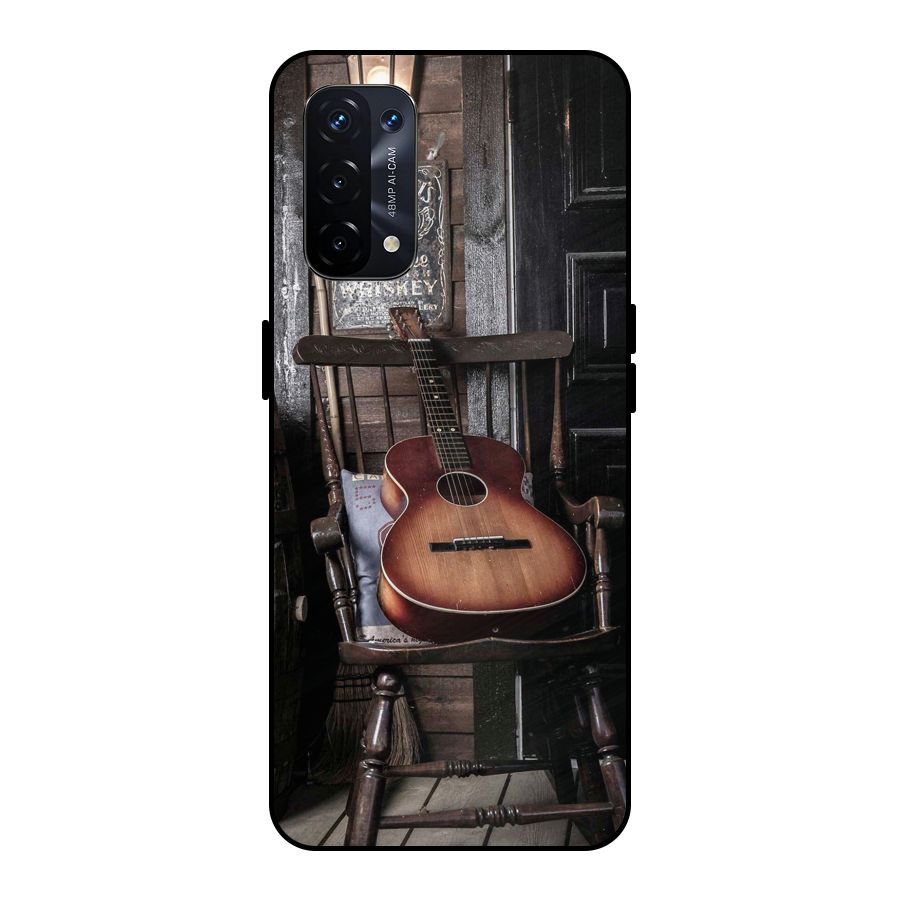 Vintage Chair Guitar Metal Back Case for Oppo A74 5G