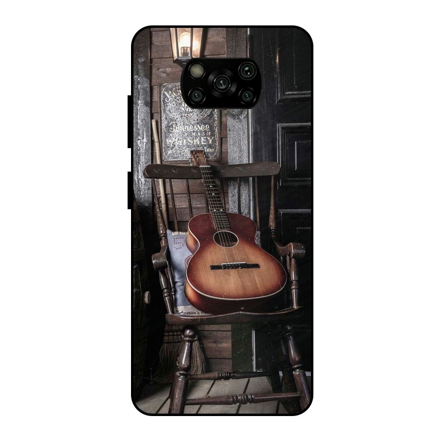 Vintage Chair Guitar Metal Back Case for Poco X3