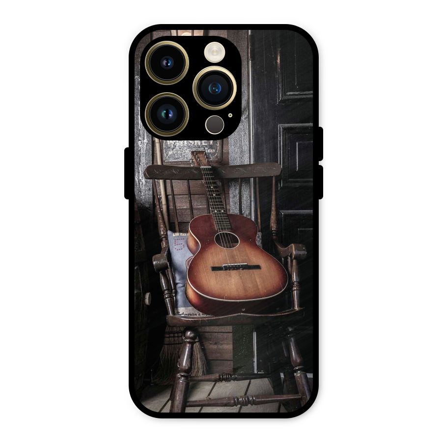 Vintage Chair Guitar Metal Back Case for iPhone 14 Pro