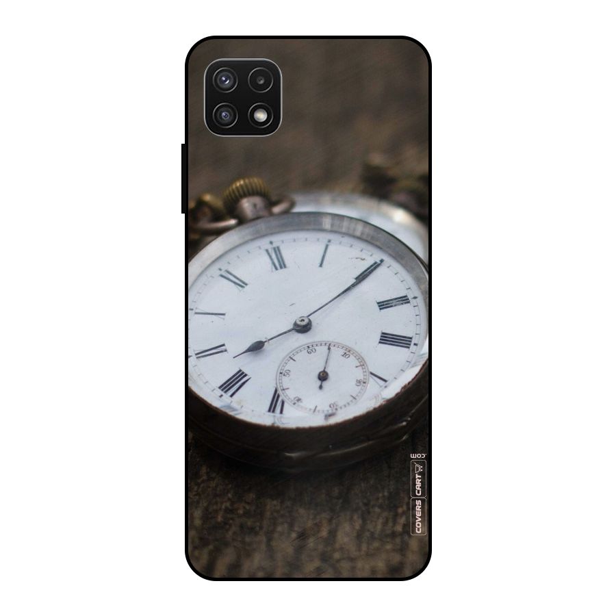 Vintage Clock Metal Back Case for Galaxy A22 5G