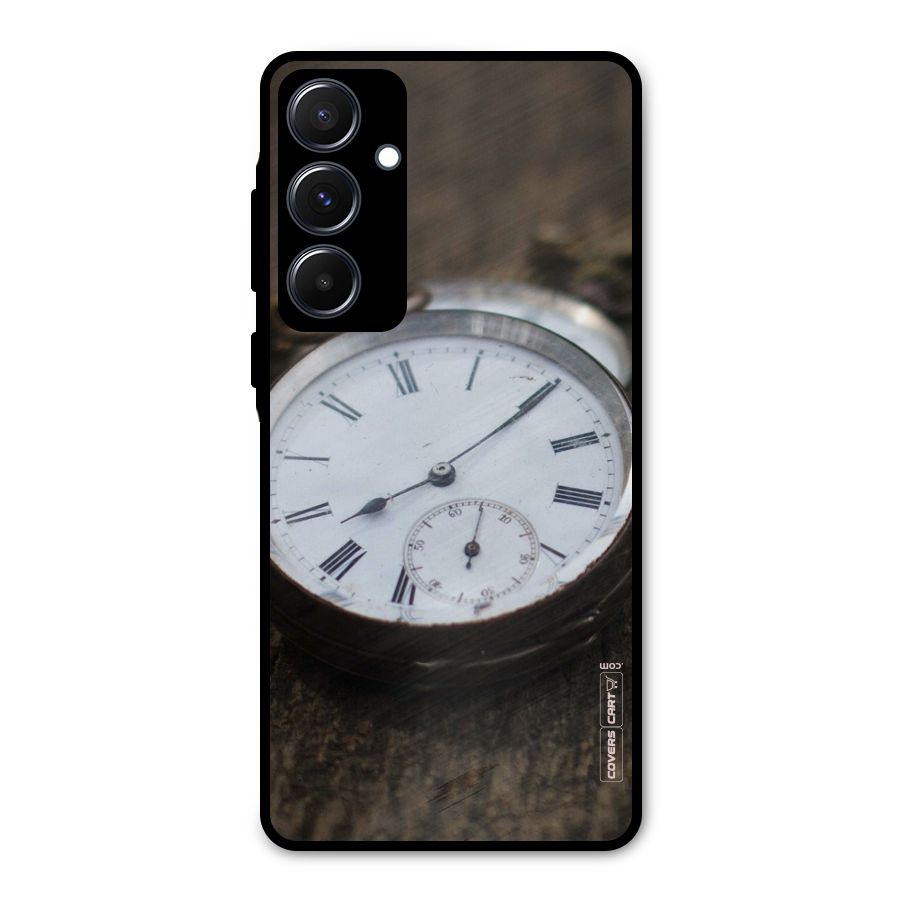 Vintage Clock Metal Back Case for Galaxy A55