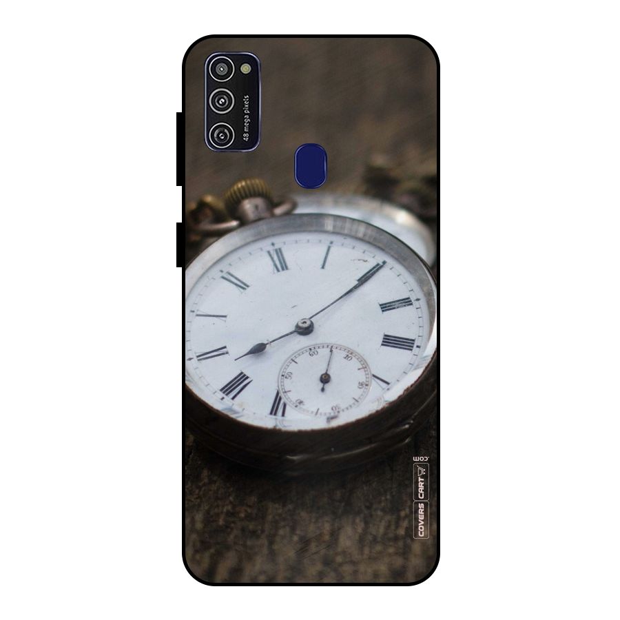 Vintage Clock Metal Back Case for Galaxy M21