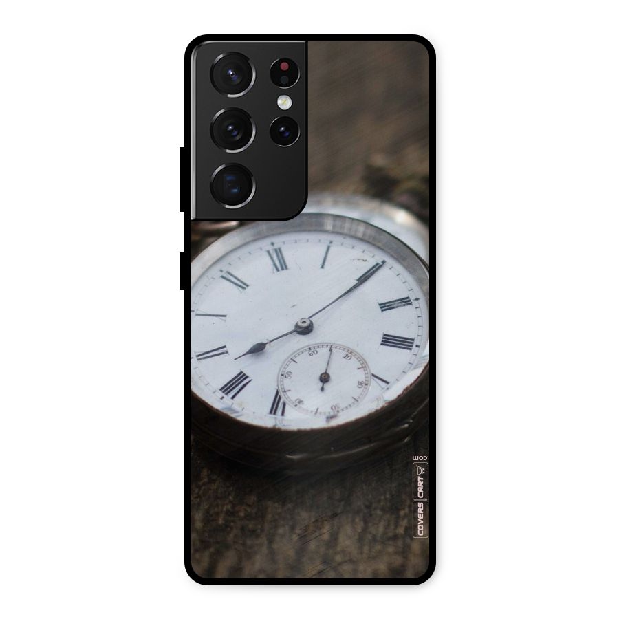 Vintage Clock Metal Back Case for Galaxy S21 Ultra 5G