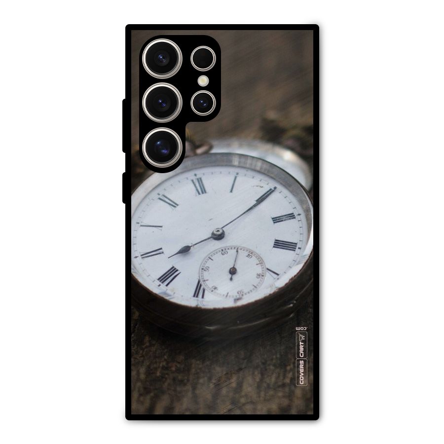 Vintage Clock Metal Back Case for Galaxy S24 Ultra