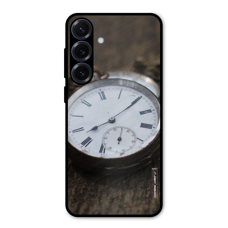 Vintage Clock Metal Back Case for Galaxy S25 Plus