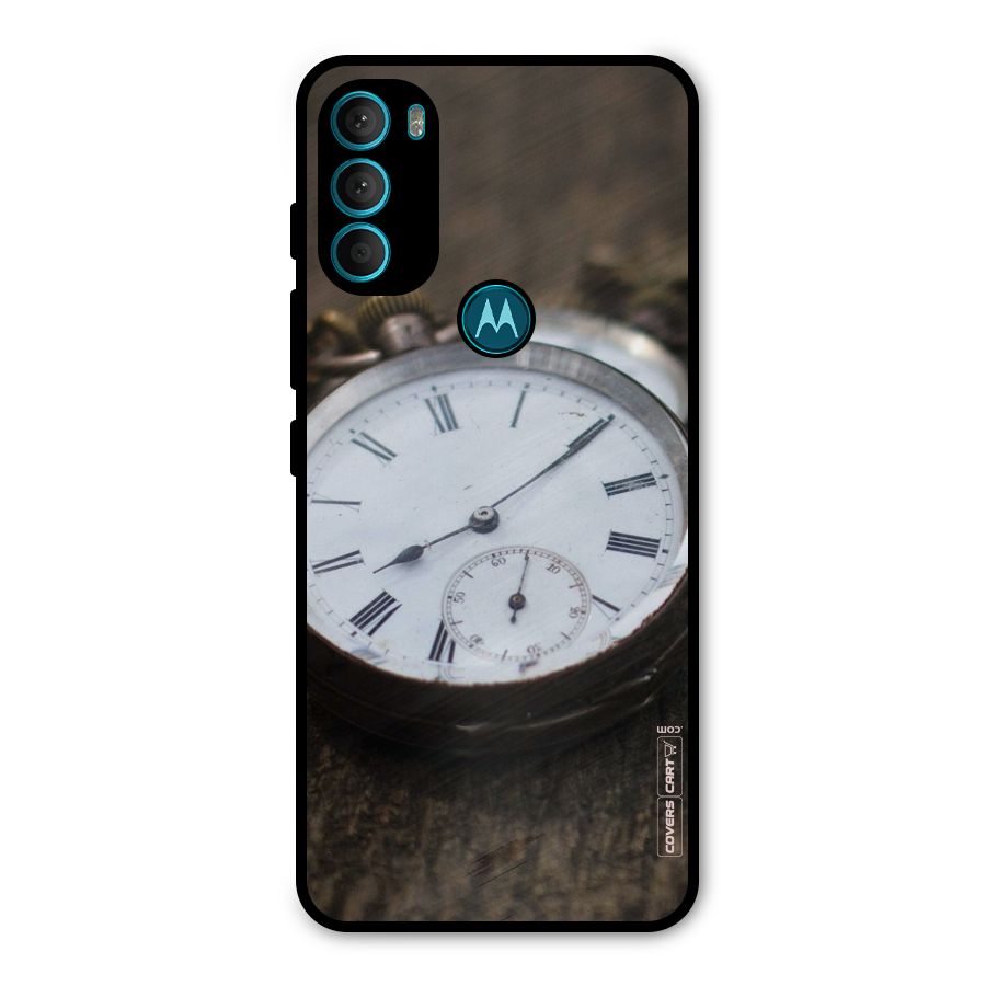 Vintage Clock Metal Back Case for Moto G71 5G