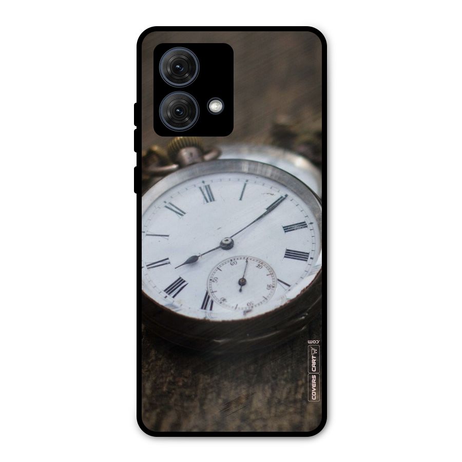 Vintage Clock Metal Back Case for Moto G84