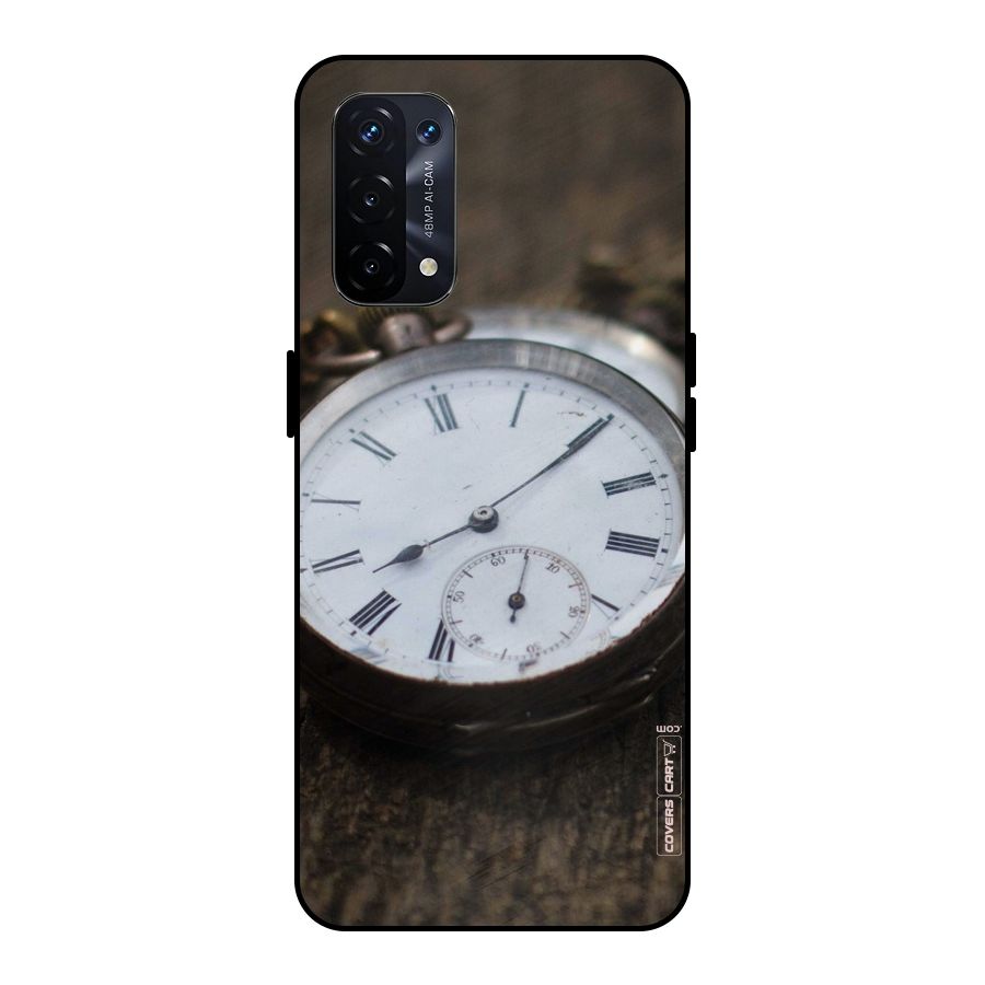 Vintage Clock Metal Back Case for Oppo A74 5G