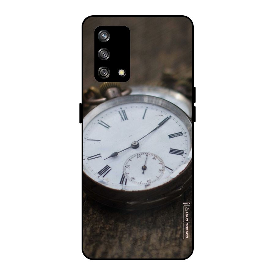 Vintage Clock Metal Back Case for Oppo F19