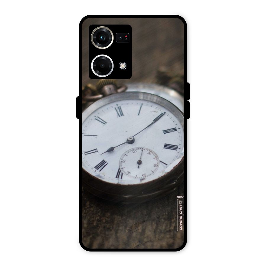 Vintage Clock Metal Back Case for Oppo F21s Pro 4G