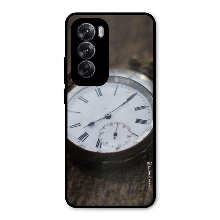 Vintage Clock Metal Back Case for Oppo Reno12 Pro
