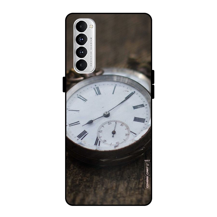 Vintage Clock Metal Back Case for Oppo Reno4 Pro