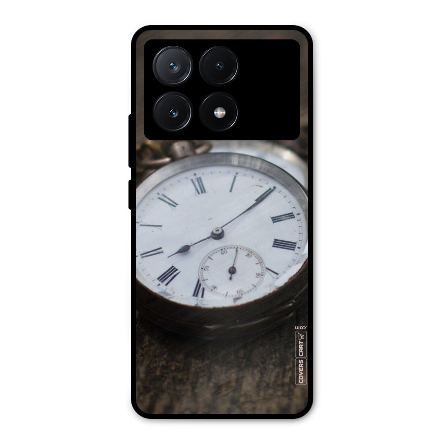 Vintage Clock Metal Back Case for Poco X6 Pro