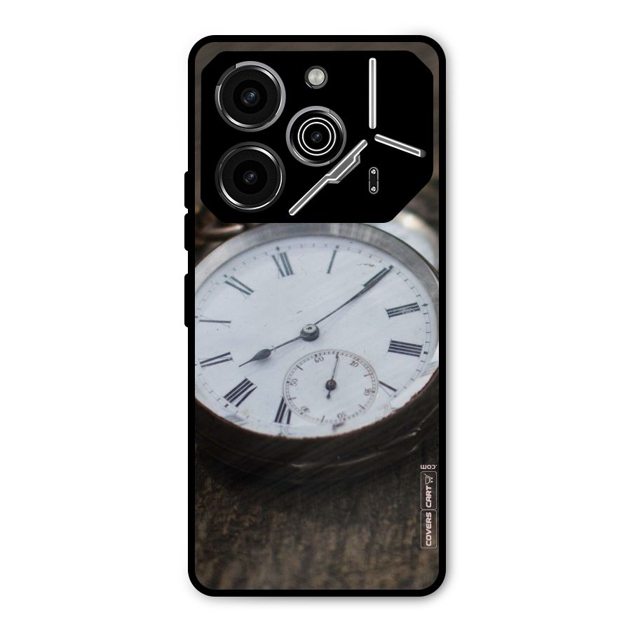 Vintage Clock Metal Back Case for Tecno Pova 6 Pro