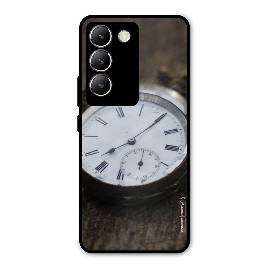 Vintage Clock Metal Back Case for Vivo T3 5G